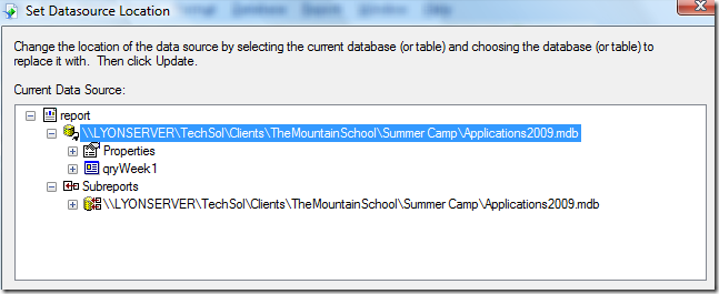 Crystal Reports Set Database Location Crystal Reports Set Database Location